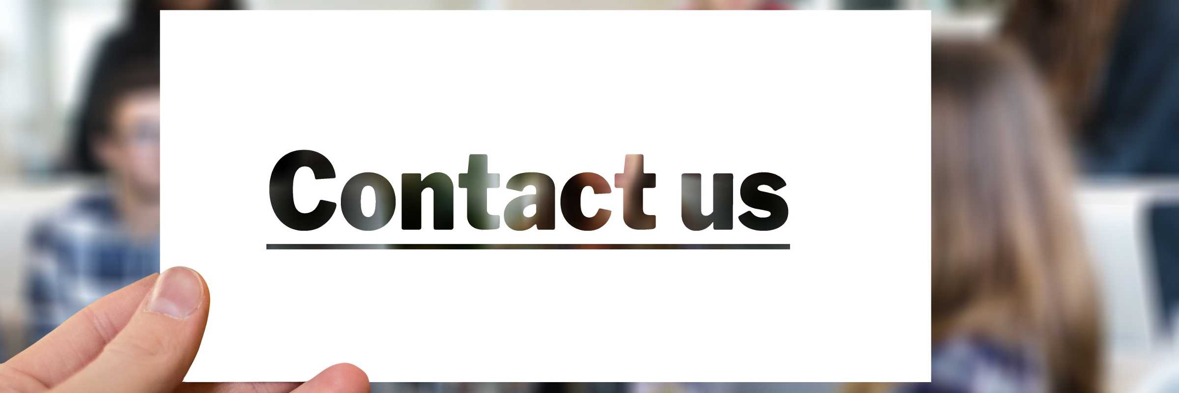 'Contact us' sign