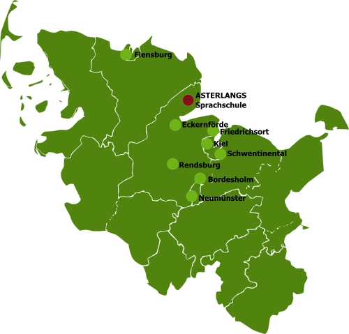 Firmenstandort und Reichweite auf einer Karte von Schleswig-Holstein
